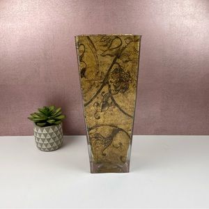 Home Goods Gold Brown Floral Vase Home Decor Accent